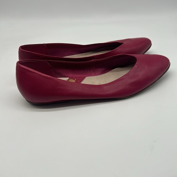 Vintage 90s Partners Mervyns Fuisha Pink Leather Pointed Toe Shoe Slip On Flats - Picture 6 of 16